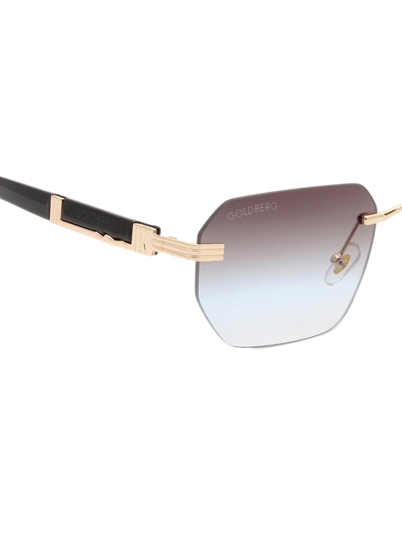 gold berg grey lens & black square sunglasses with uv protected lens - 21998713 - Standard Image - 4