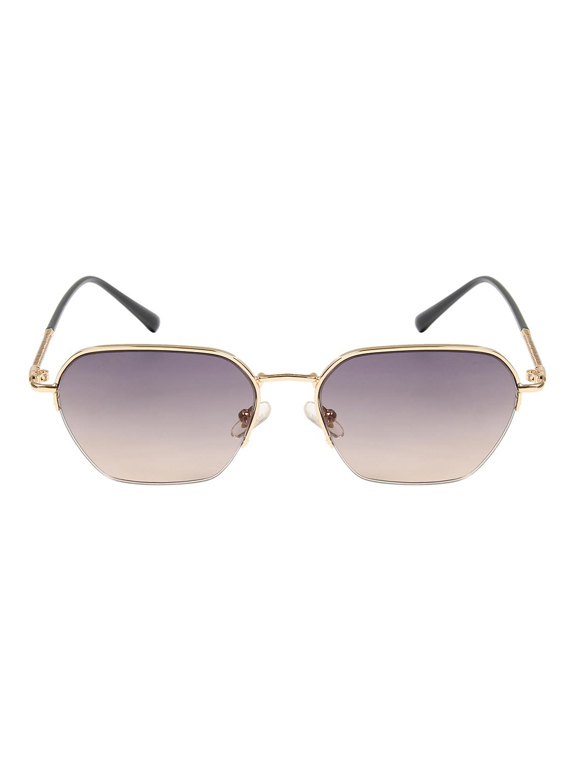 ted smith unisex aesthetic gold-multi square half-rim sunglasses with uv protected lens - 21998718 -  Standard Image - 1