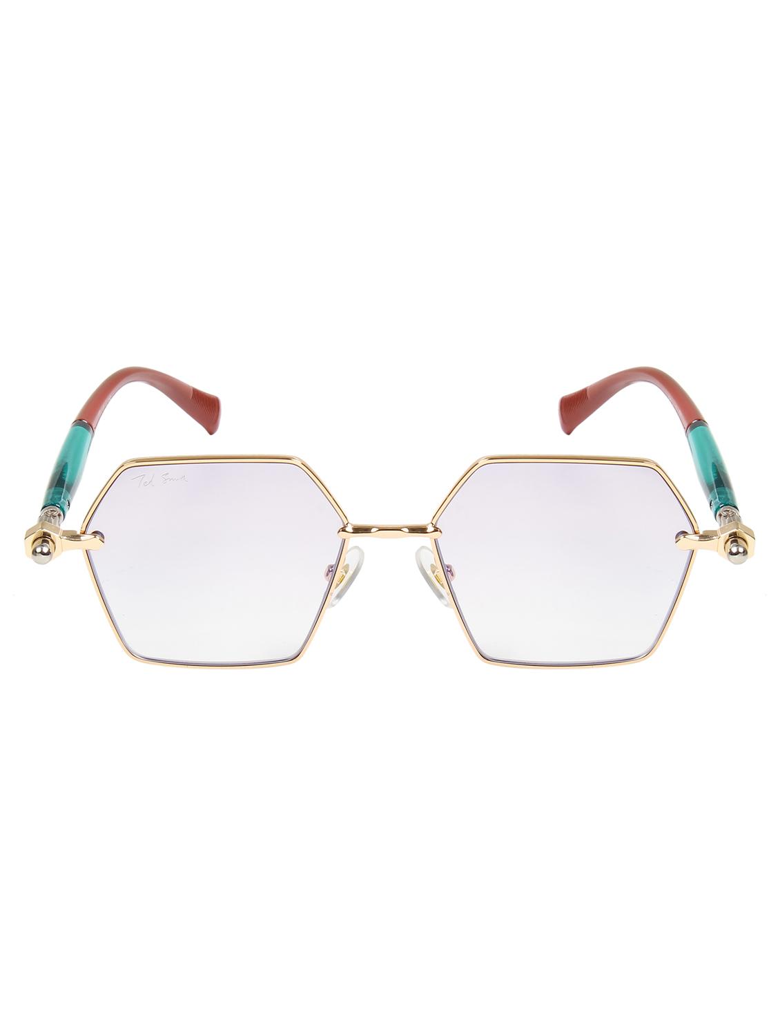 ted smith unisex aesthetic-bold gold hexagon sunglasses with uv protected lens - 21998721 -  Standard Image - 1