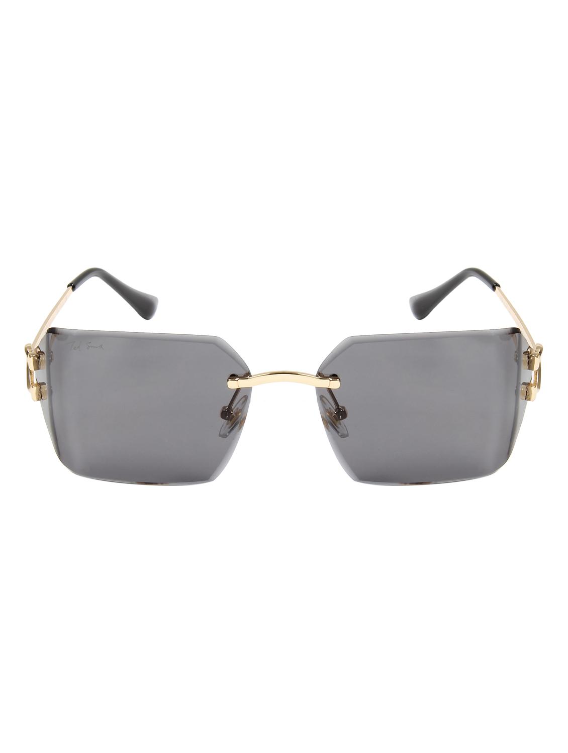 ted smith unisex aesthetic-brat gold-black rimless sunglasses with uv protected lens - 21998723 -  Standard Image - 1