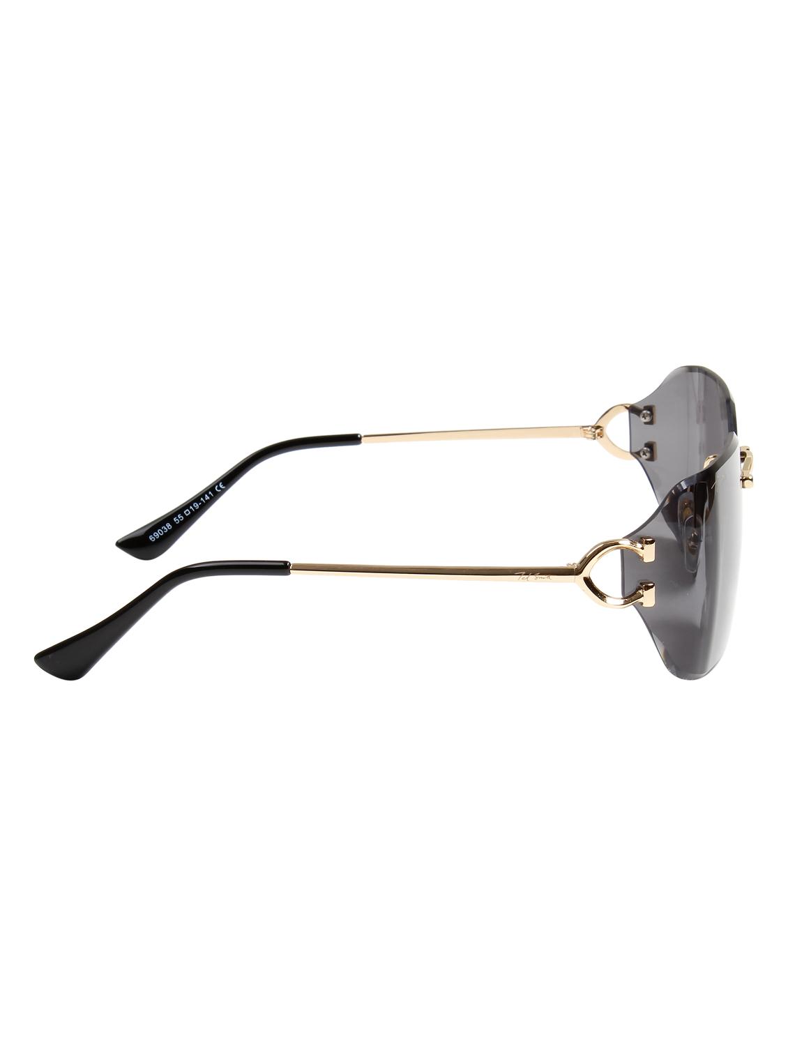 ted smith unisex aesthetic-brat gold-black rimless sunglasses with uv protected lens - 21998723 - Standard Image - 4