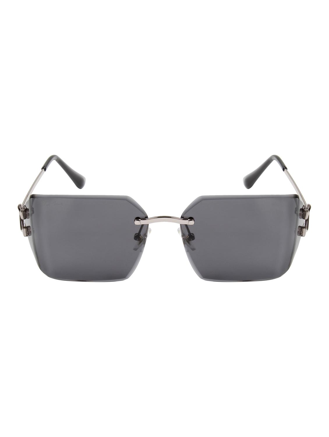 ted smith unisex aesthetic-brat silver-black rimless sunglasses with uv protected lens - 21998724 -  Standard Image - 1