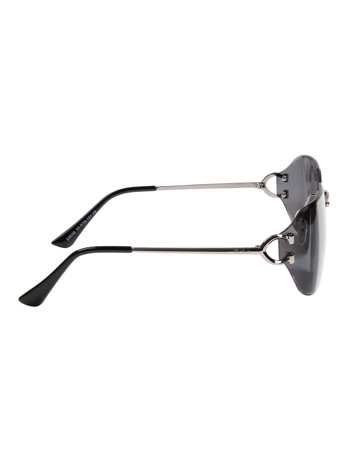 ted smith unisex aesthetic-brat silver-black rimless sunglasses with uv protected lens - 21998724 - Standard Image - 4
