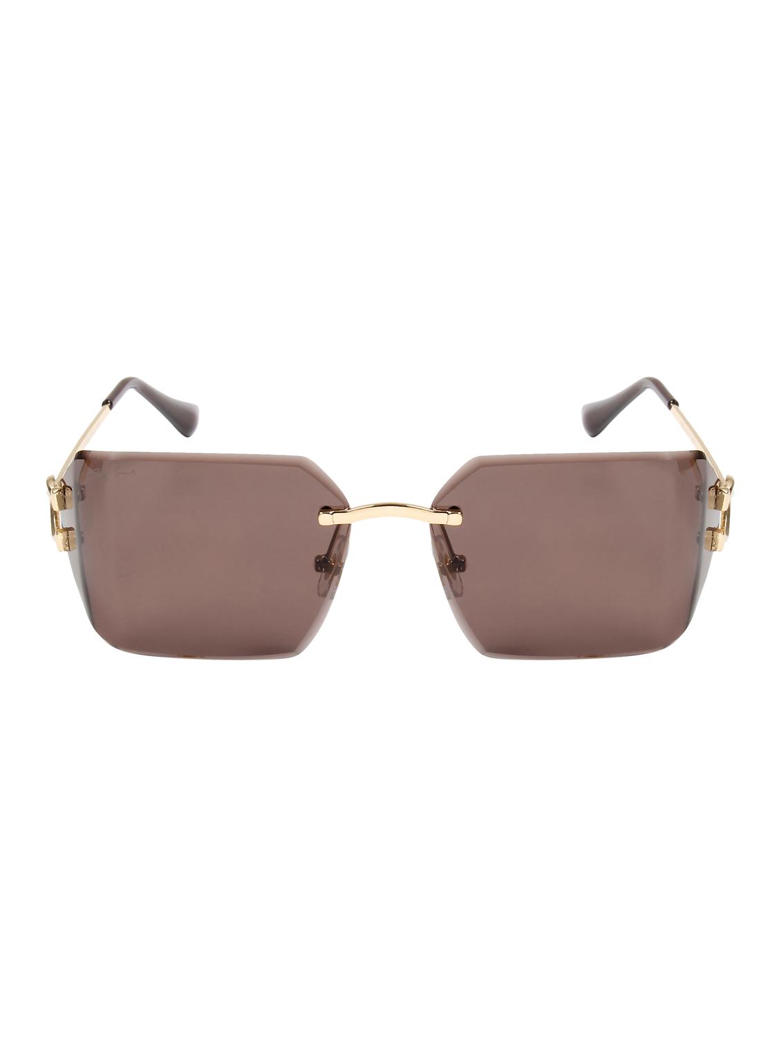 ted smith unisex aesthetic-brat gold-brown rimless sunglasses with uv protected lens - 21998725 - Standard Image - 1