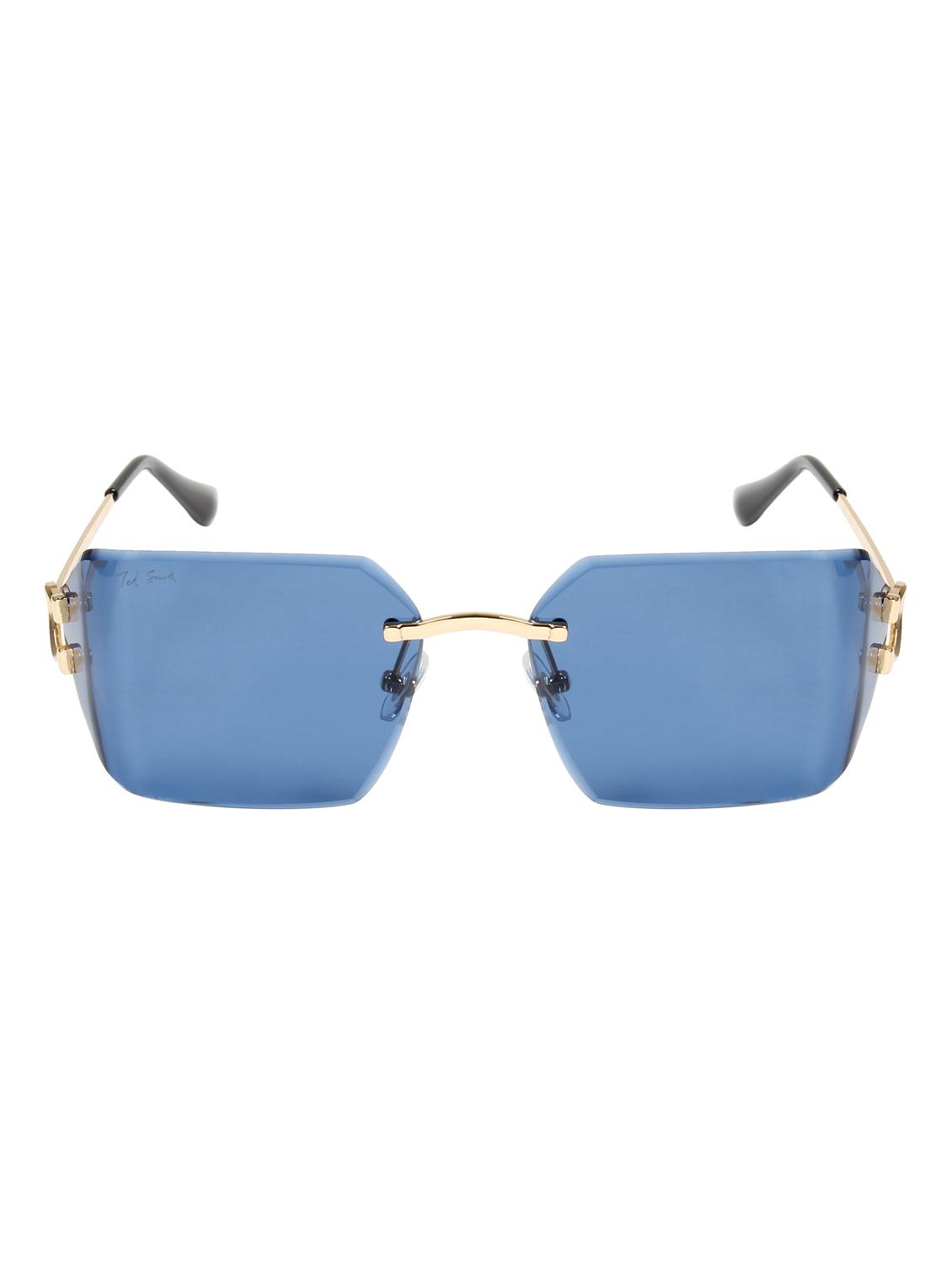ted smith unisex aesthetic-brat gold-blue rimless sunglasses with uv protected lens - 21998726 -  Standard Image - 1