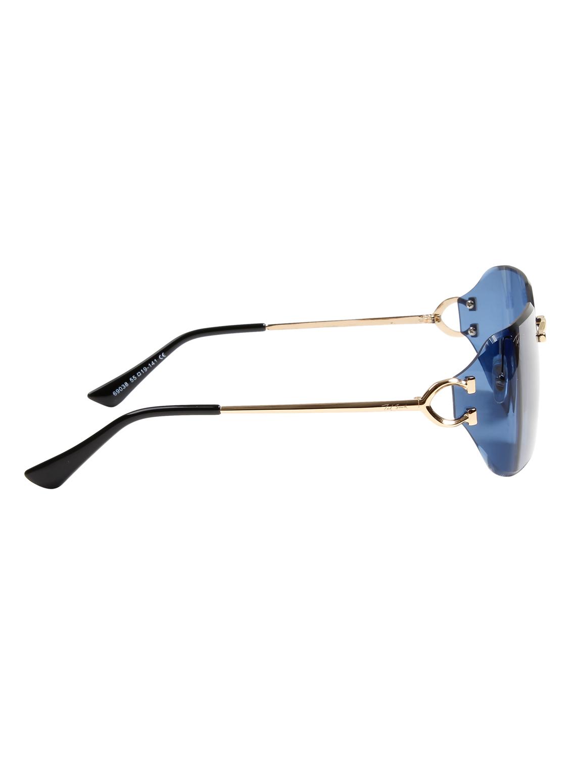 ted smith unisex aesthetic-brat gold-blue rimless sunglasses with uv protected lens - 21998726 - Standard Image - 4