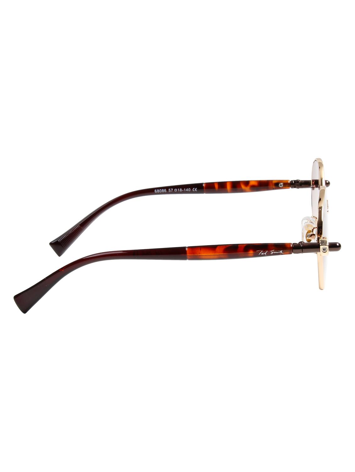 ted smith unisex aesthetic-bold gold-brown oval sunglasses with uv protected lens - 21998728 - Standard Image - 4