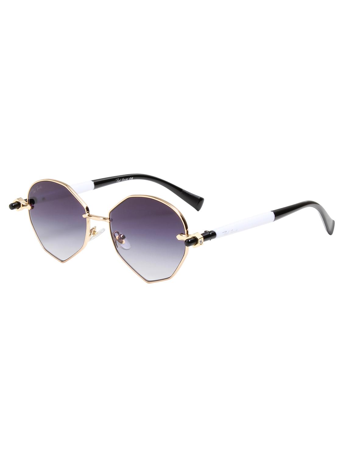ted smith unisex aesthetic-bold gold-purple oval sunglasses with uv protected lens - 21998729 -  Standard Image - 1