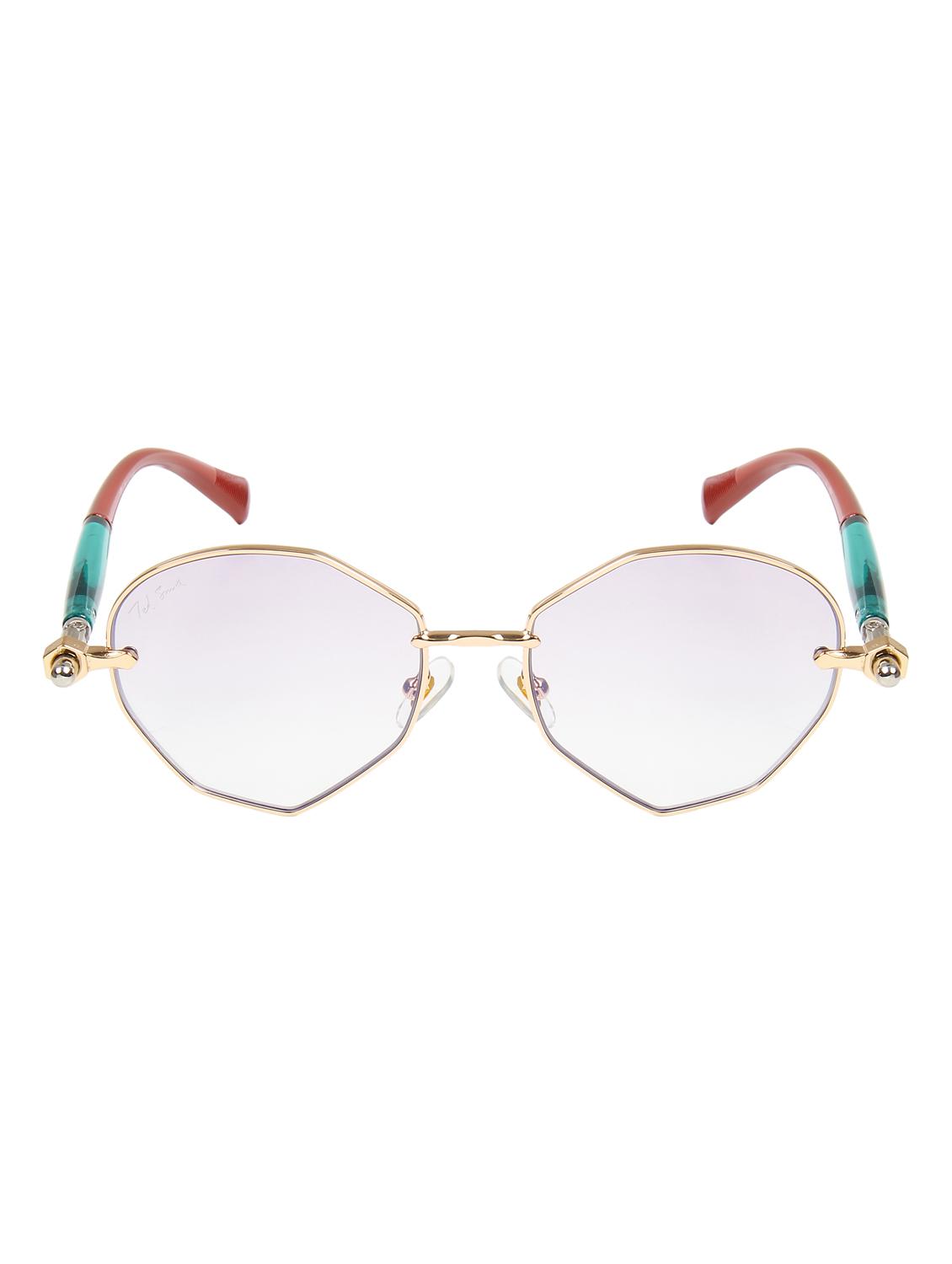 ted smith unisex aesthetic-bold gold oval sunglasses with uv protected lens - 21998730 -  Standard Image - 1