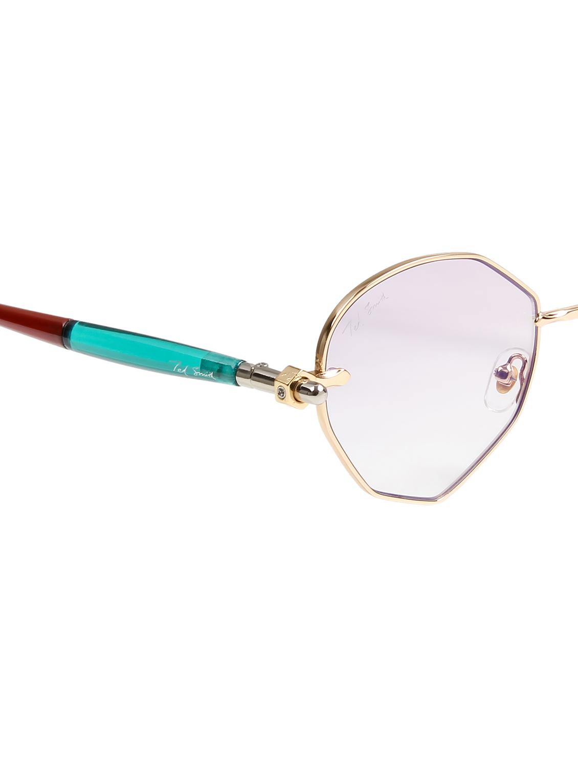 ted smith unisex aesthetic-bold gold oval sunglasses with uv protected lens - 21998730 - Standard Image - 4