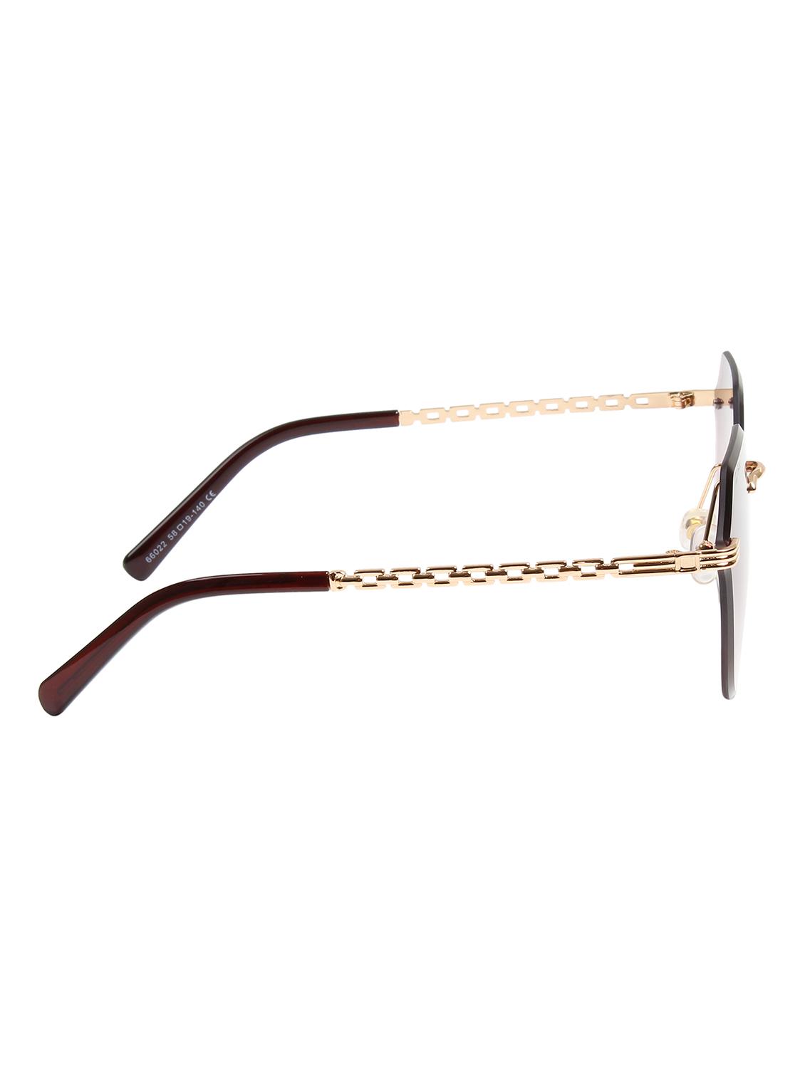ted smith unisex aesthetic-bold gold-brown rimless sunglasses with uv protected lens - 21998734 - Standard Image - 4