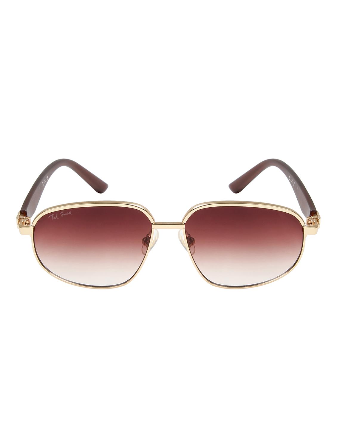 ted smith unisex aesthetic-bold gold-brown aviator sunglasses with uv protected lens - 21998737 -  Standard Image - 1