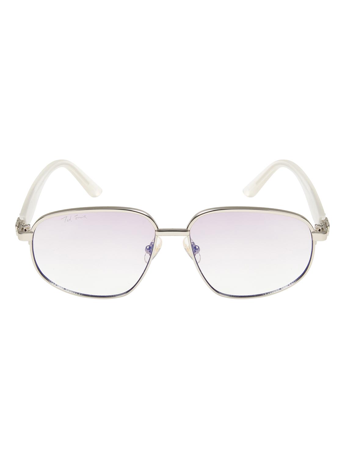 ted smith unisex aesthetic-bold silver aviator sunglasses with uv protected lens - 21998739 -  Standard Image - 1