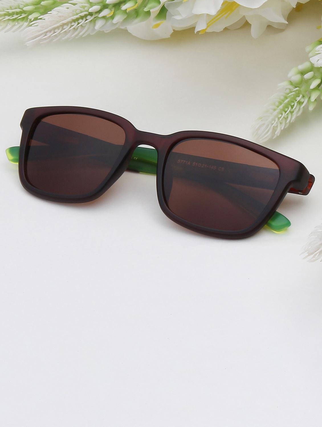 ted smith unisex aesthetic-brat brown sports sunglasses with polarized lens - 21998740 - Zoom Image - 0