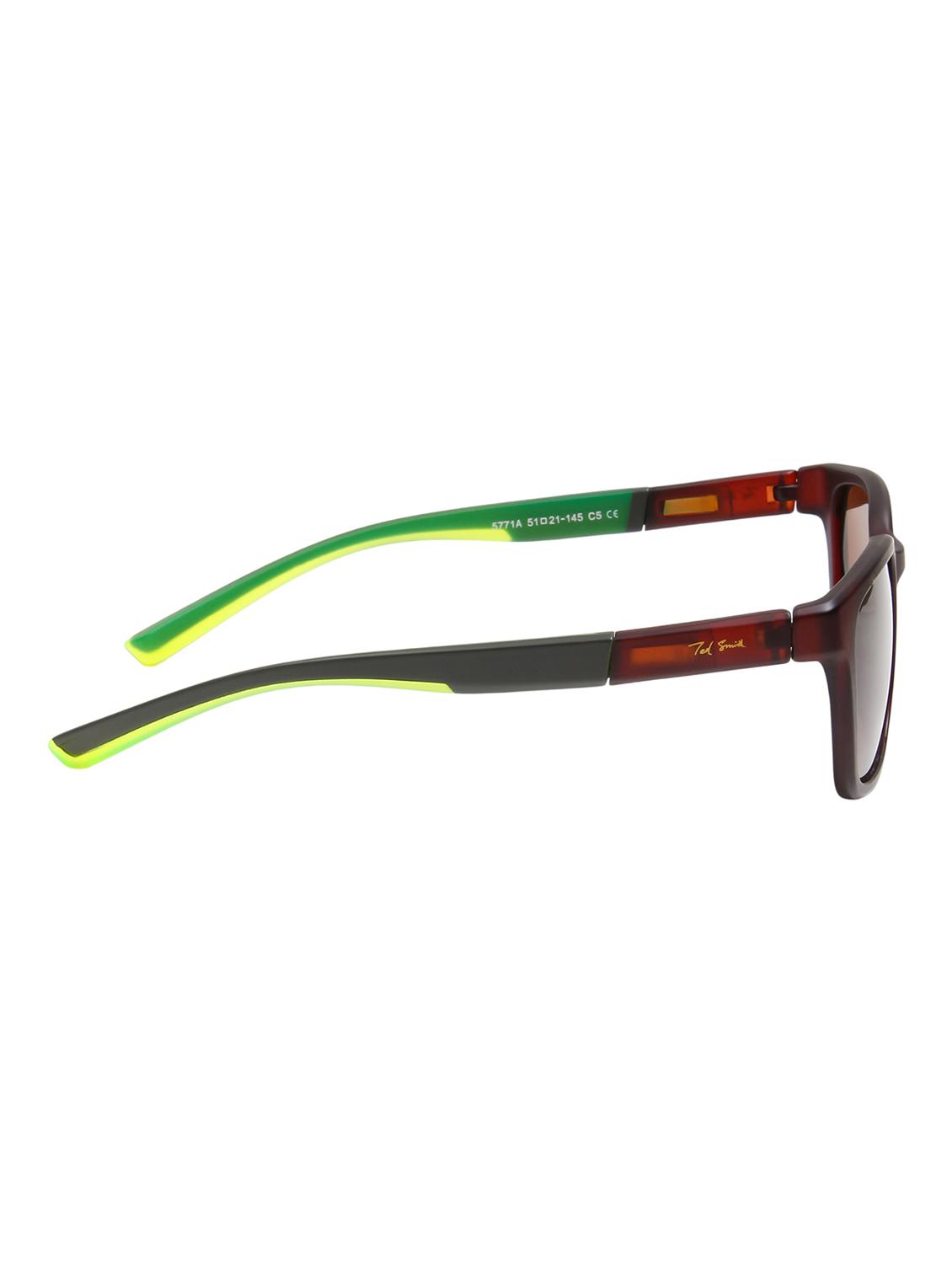 ted smith unisex aesthetic-brat brown sports sunglasses with polarized lens - 21998740 - Standard Image - 4