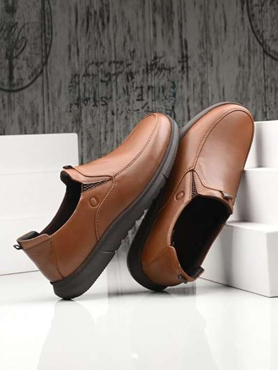 egroose men's 0 gravity genuine leather premium quality loafer shoes - 21998754 - Zoom Image - 0