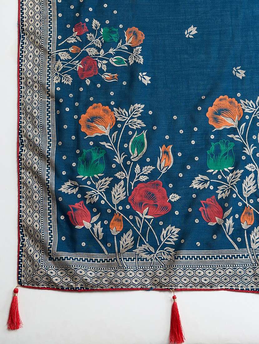 women floral printed saree with blouse - 21998774 - Standard Image - 4