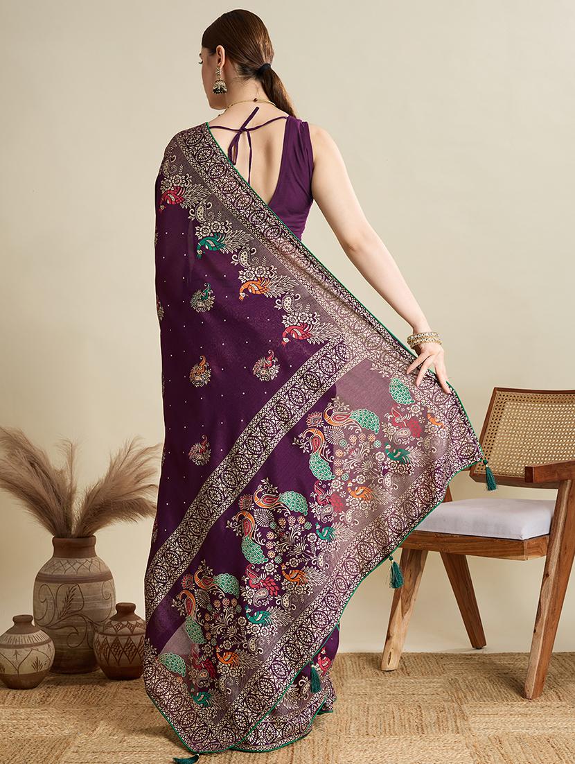 women printed casual wear saree with blouse - 21998780 -  Standard Image - 1