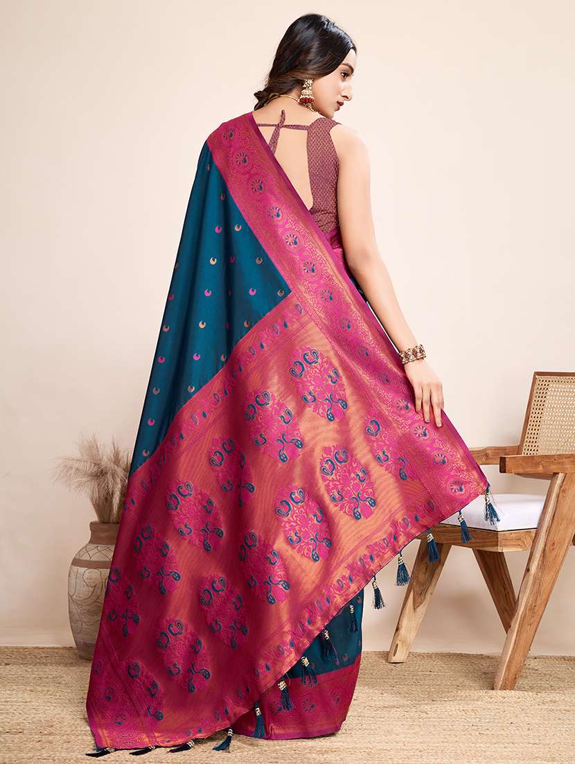 women self design bordered saree with blouse - 21998789 -  Standard Image - 1