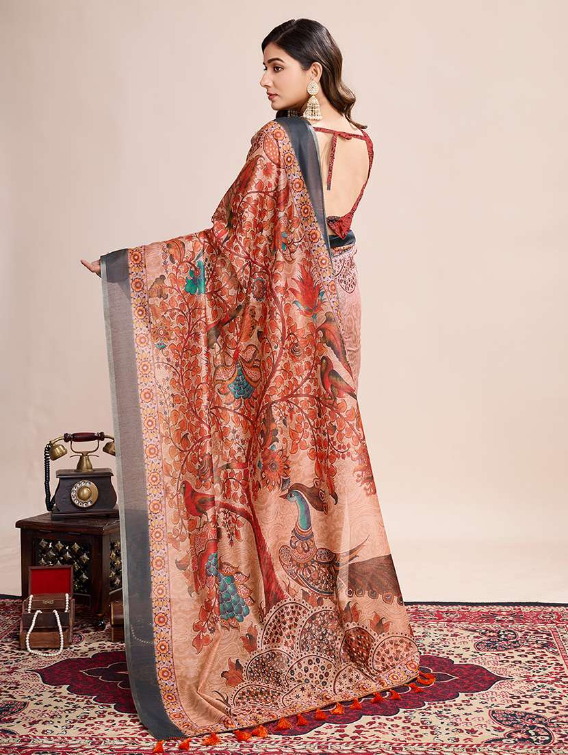women printed casual wear saree with blouse - 21998811 -  Standard Image - 1