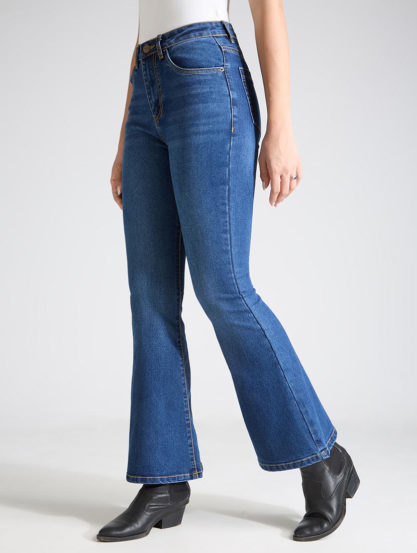 womem solid high rise bootcut jean - 21998822 - Standard Image - 1