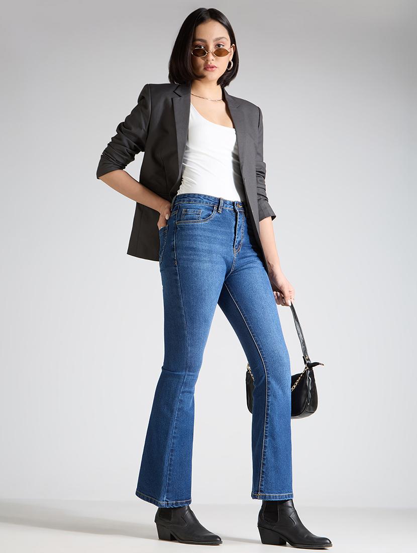 womem solid high rise bootcut jean - 21998822 - Standard Image - 4