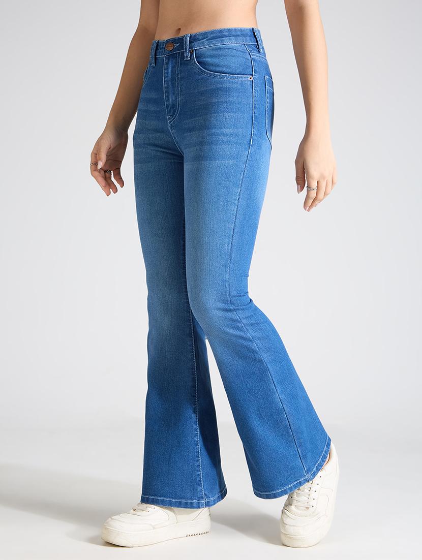 womem solid high rise bootcut jean - 21998823 -  Standard Image - 1