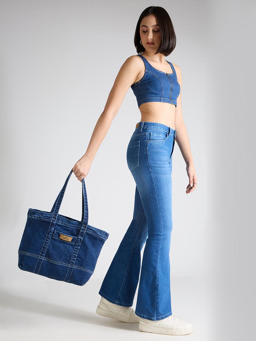 womem solid high rise bootcut jean - 21998823 - Standard Image - 4