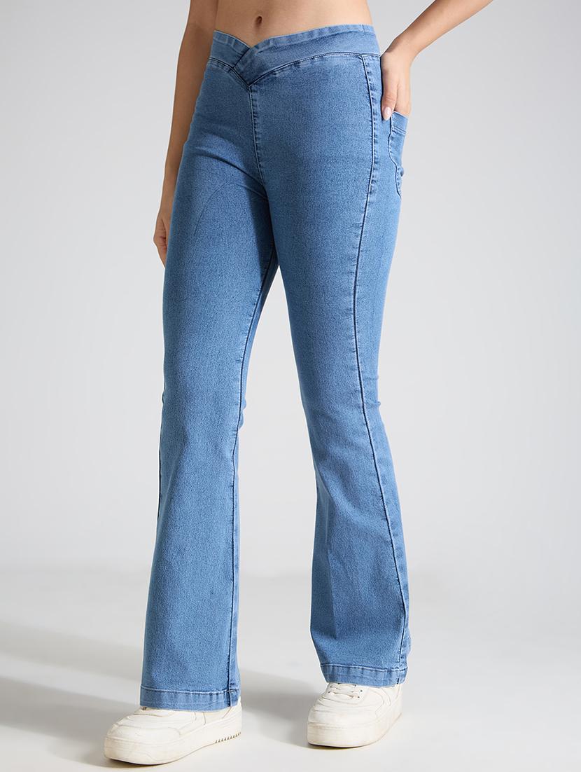 women solid mid rise bootcut jean - 21998827 -  Standard Image - 1
