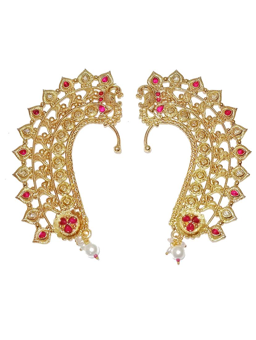 women gold metal earcuff earring - 21998834 -  Standard Image - 1