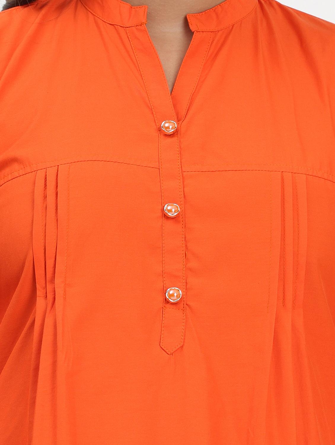 women solid mandarin neck regular top - 21998840 - Standard Image - 4