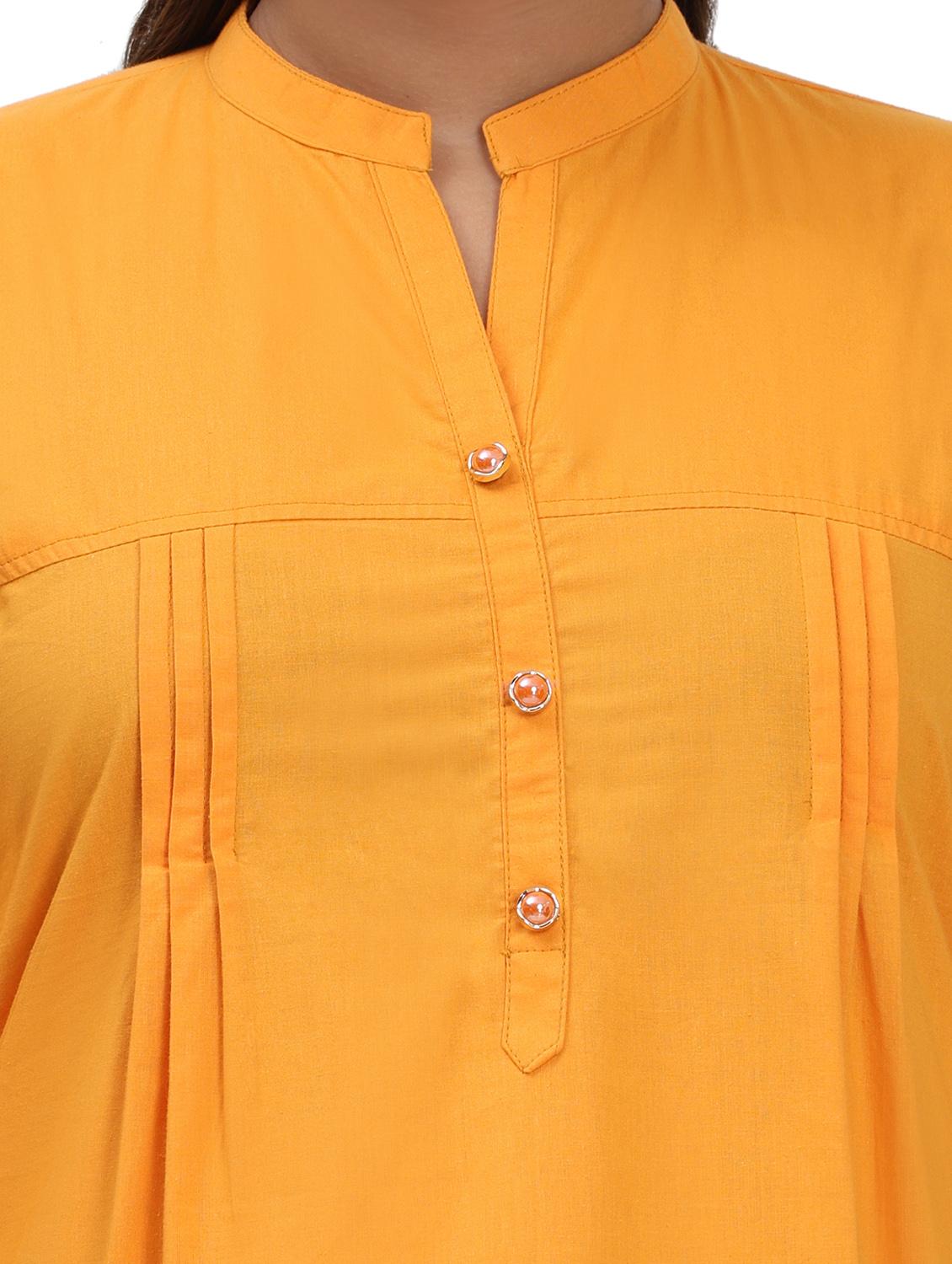 women solid mandarin neck regular top - 21998842 - Standard Image - 4