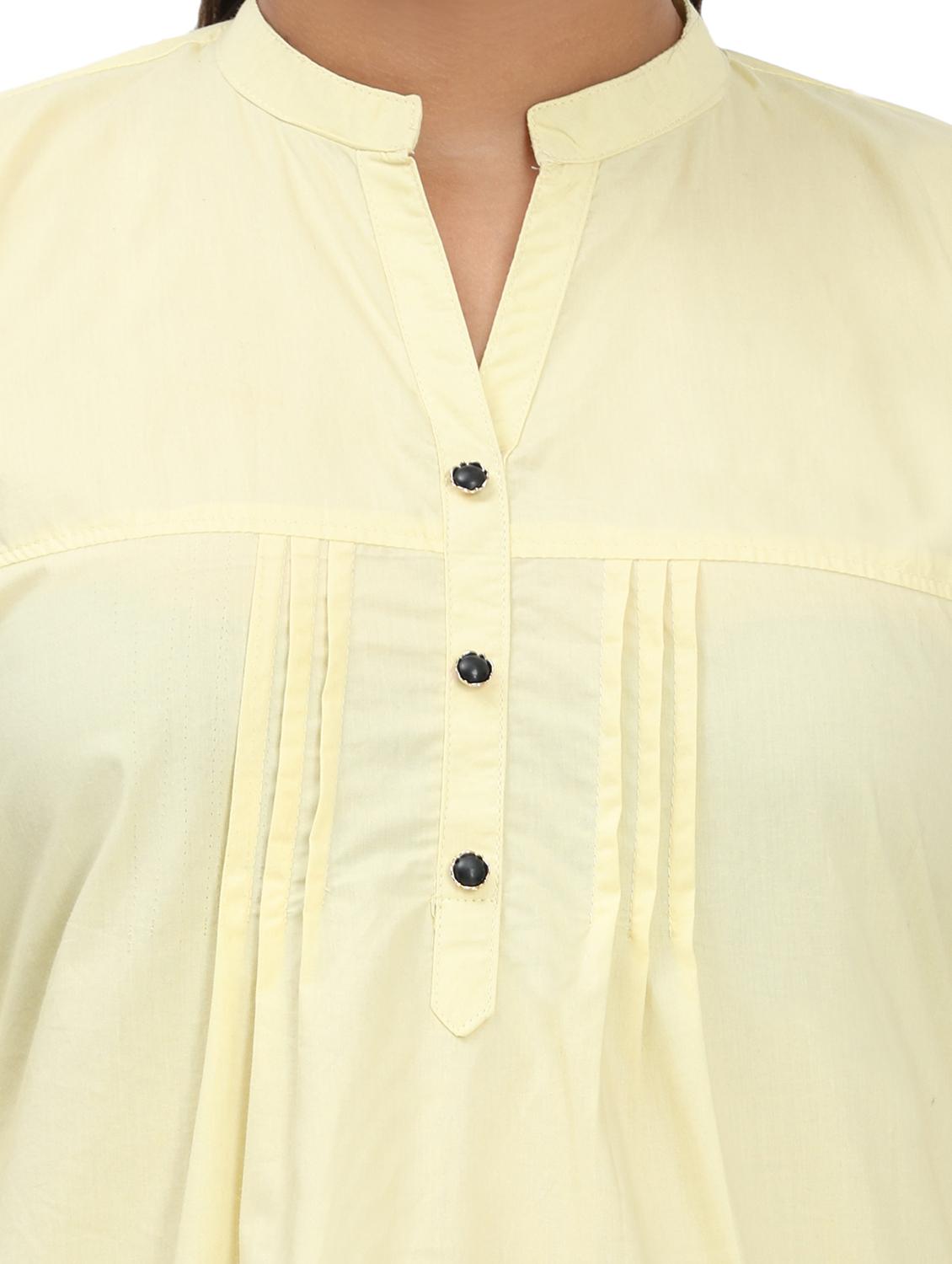 women solid mandarin neck regular top - 21998844 - Standard Image - 4