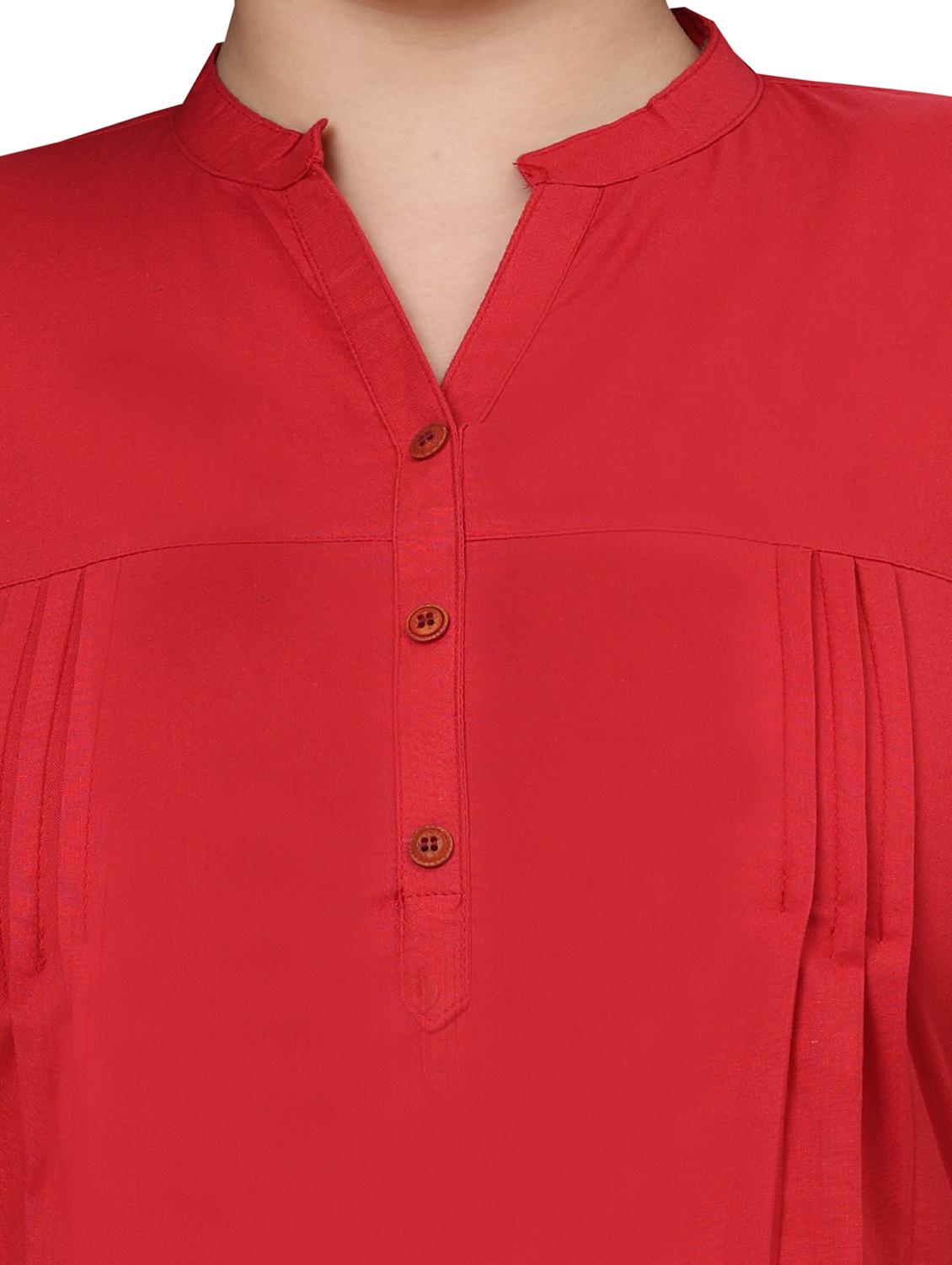women solid mandarin neck regular top - 21998846 - Standard Image - 4