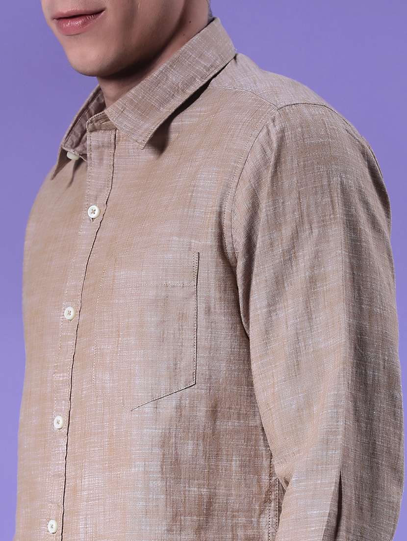 men solid long sleeve regular fit casual shirt - 21998948 -  Standard Image - 4