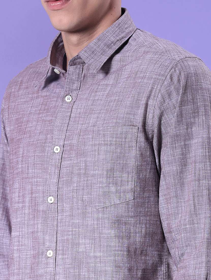 men solid long sleeve regular fit casual shirt - 21998949 -  Standard Image - 4