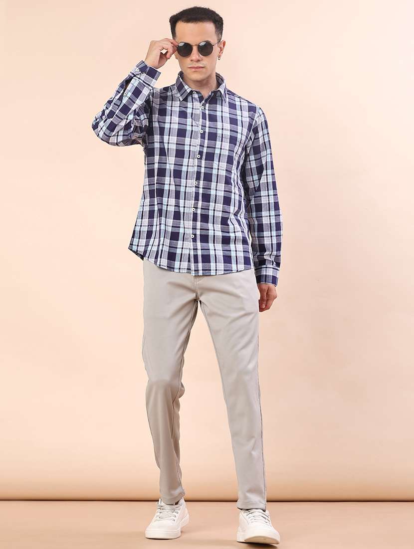 men checkered long sleeve regualr fit casual shirt - 21998950 -  Standard Image - 4