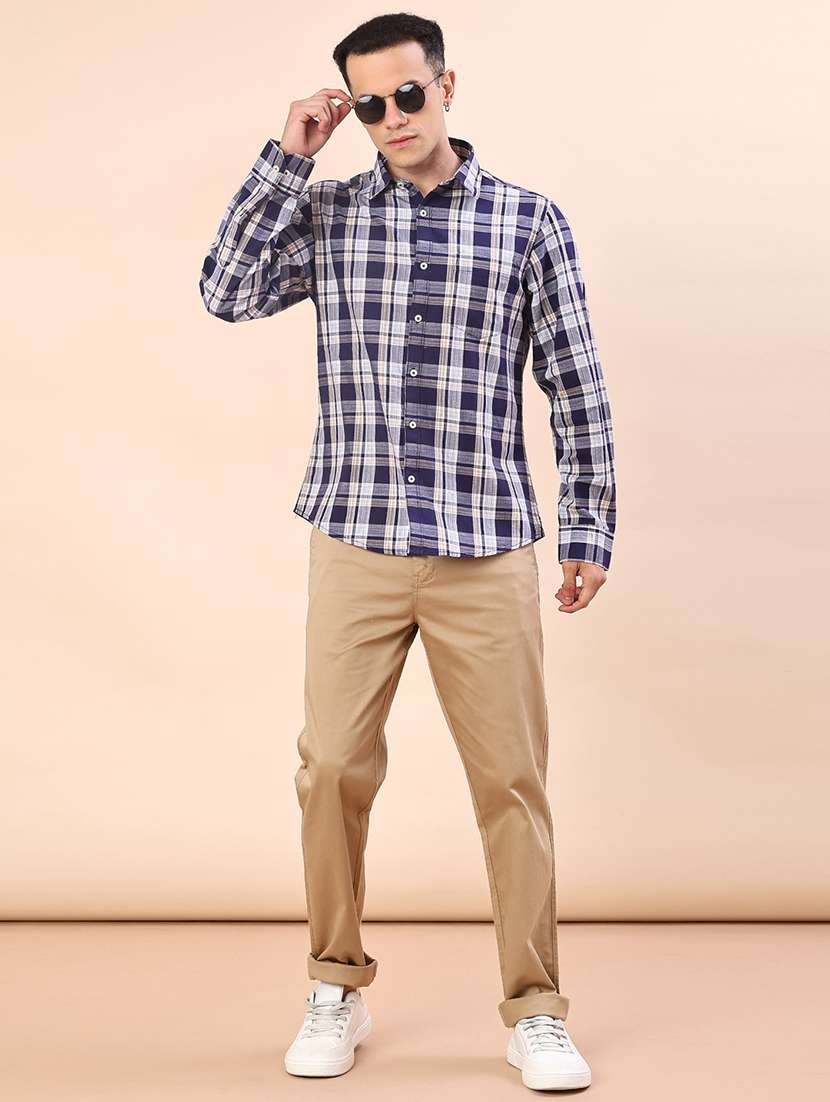 men checkered long sleeve regualr fit casual shirt - 21998951 -  Standard Image - 4