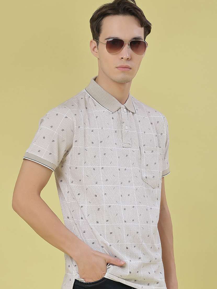 men printed short sleeve regular fit polo t-shirt