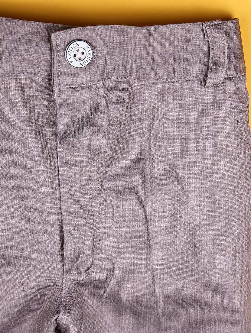 boys checkered long sleeve trouser shirt with waistcoat set - 21998974 -  Standard Image - 4