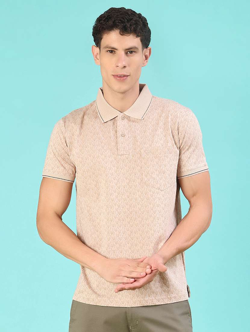 men printed short sleeve regular fit polo t-shirt - 21999069 -  Standard Image - 1