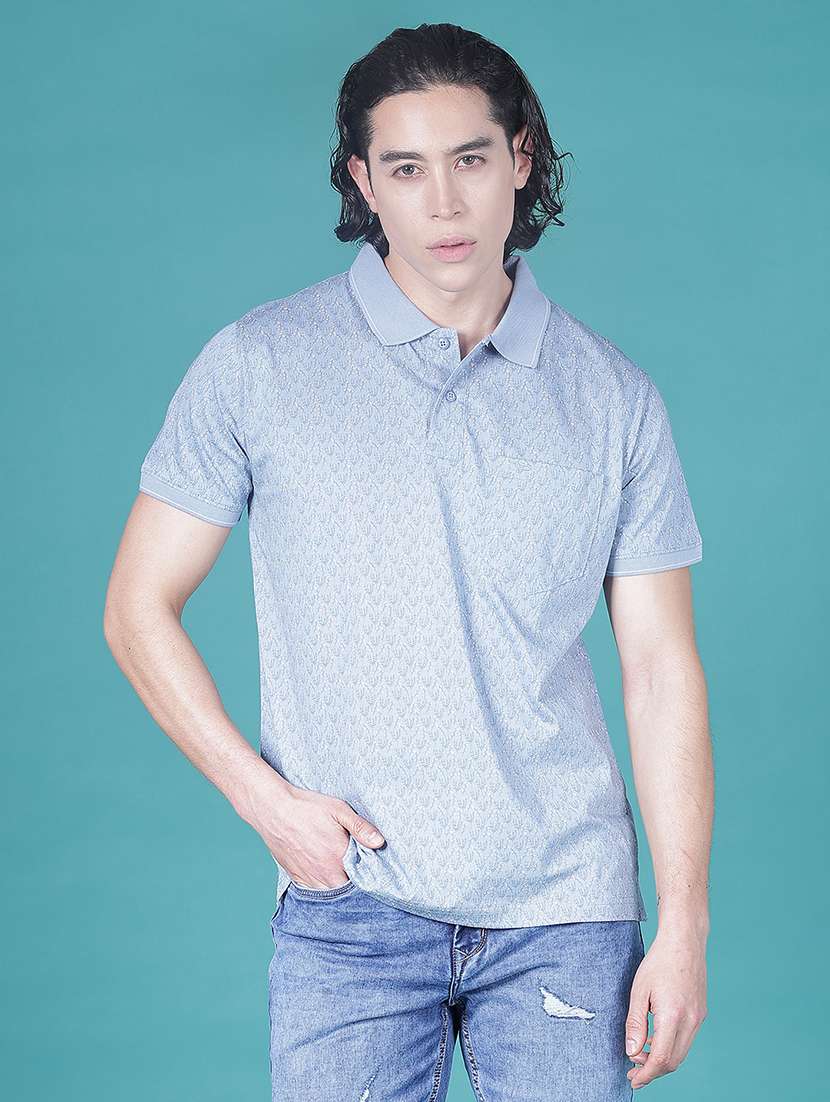 men printed short sleeve regular fit polo t-shirt - 21999070 -  Standard Image - 1