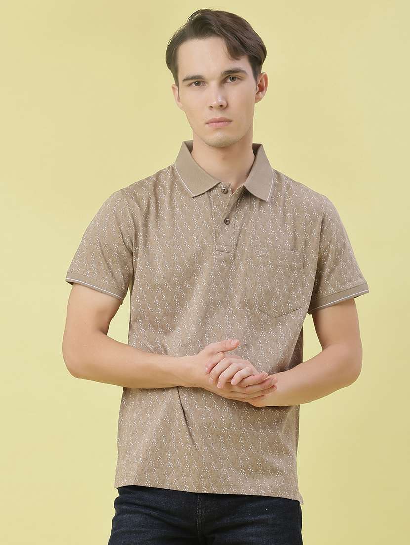 men printed short sleeve regular fit polo t-shirt - 21999071 -  Standard Image - 1