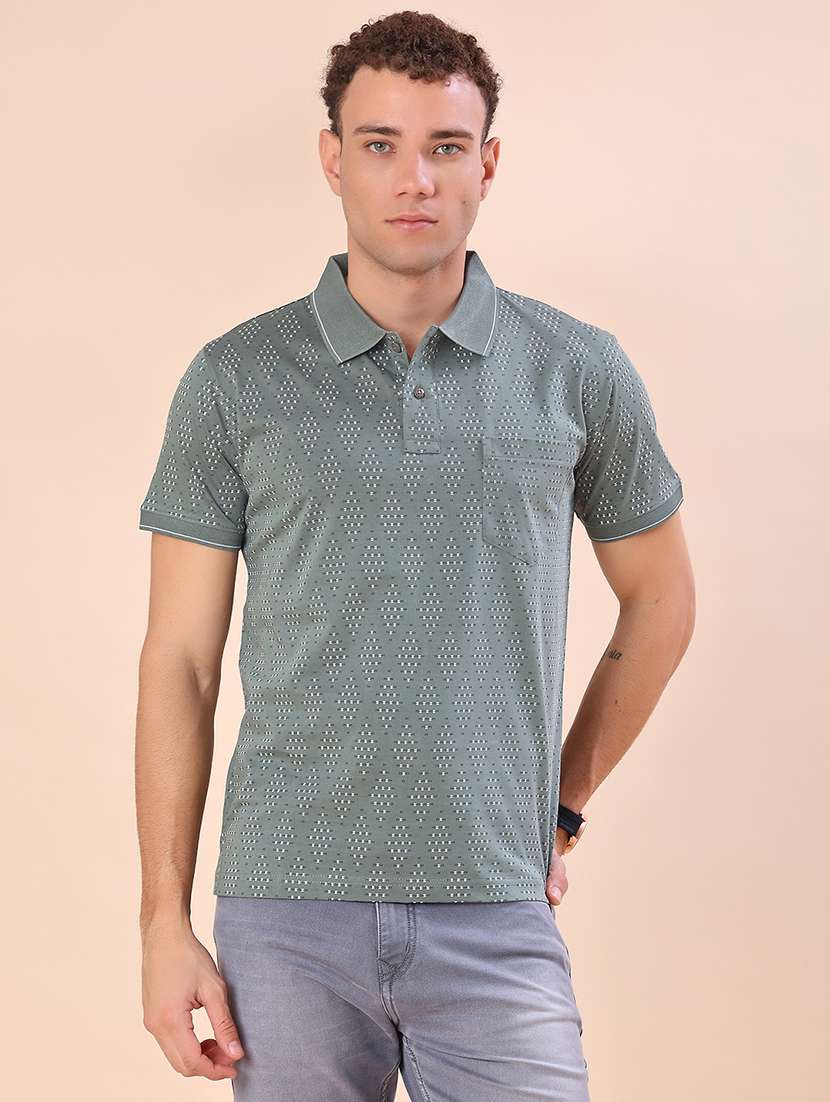 men printed short sleeve regular fit polo t-shirt - 21999073 -  Standard Image - 1