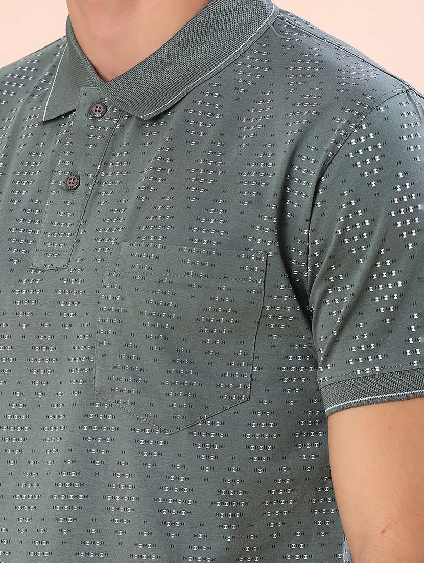 men printed short sleeve regular fit polo t-shirt - 21999073 -  Standard Image - 4