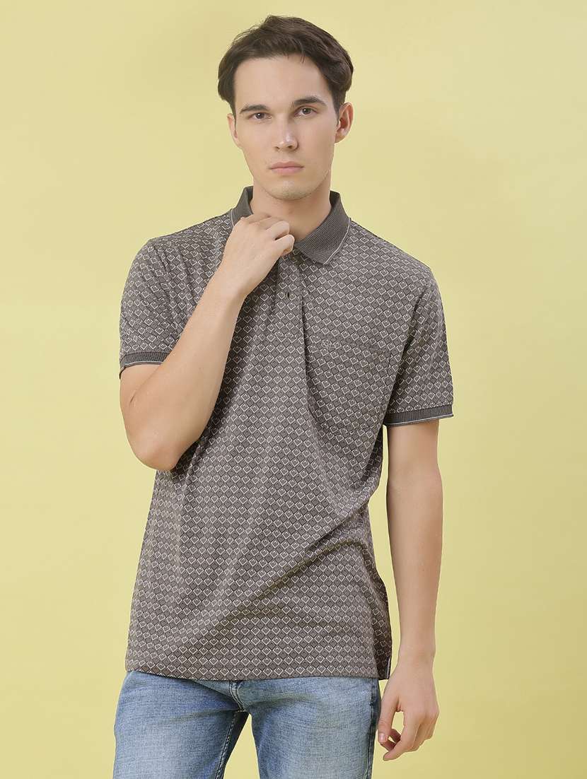 men printed short sleeve regular fit polo t-shirt - 21999077 -  Standard Image - 1