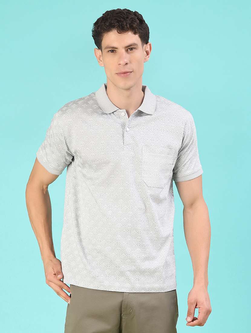 men printed short sleeve regular fit polo t-shirt - 21999113 -  Standard Image - 1