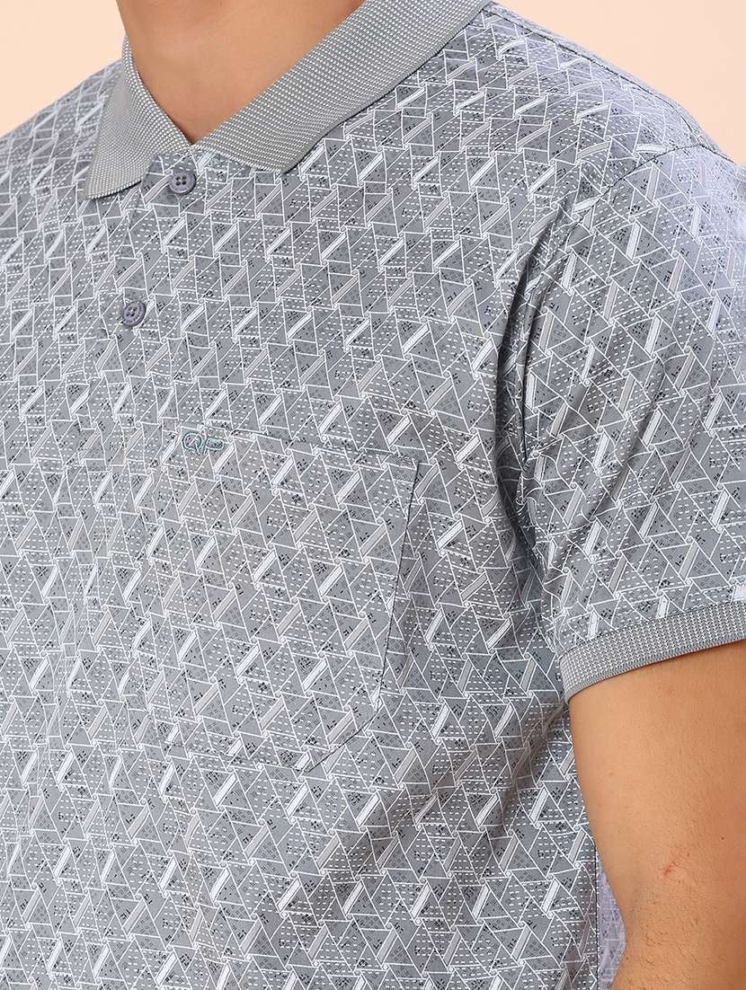 men printed short sleeve regular fit polo t-shirt - 21999117 -  Standard Image - 4