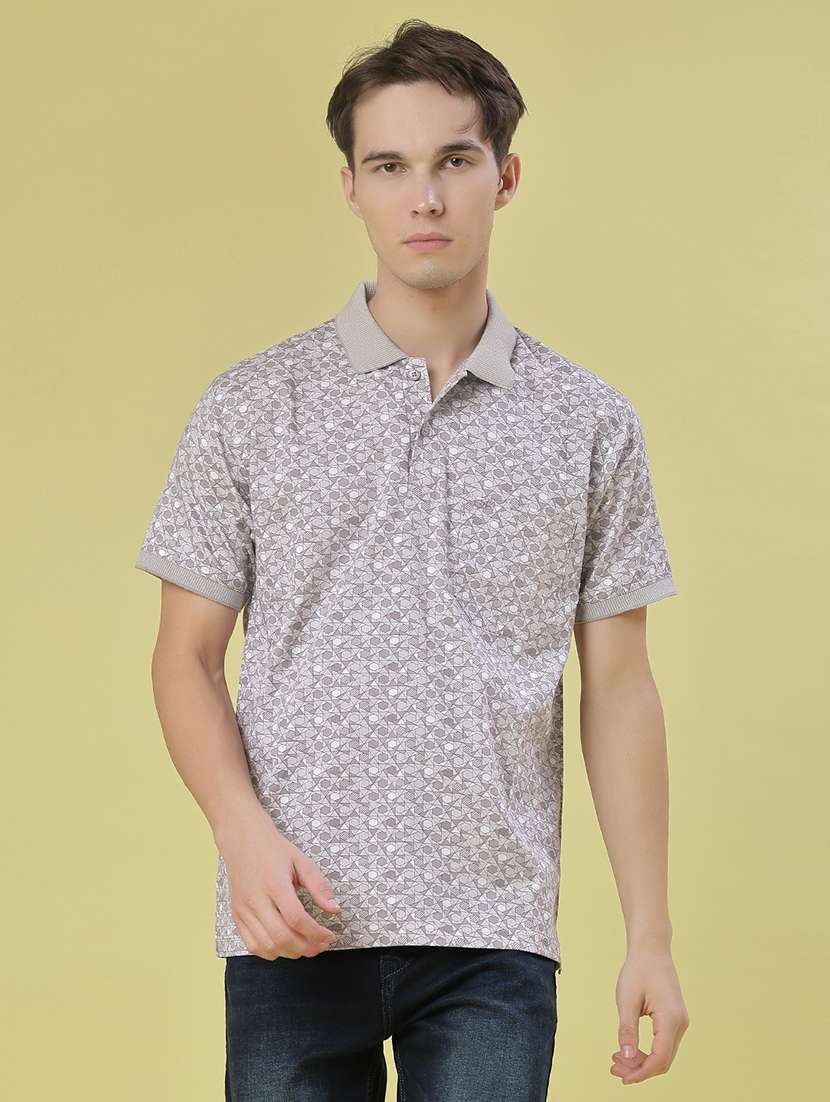 men printed short sleeve regular fit polo t-shirt - 21999119 -  Standard Image - 1