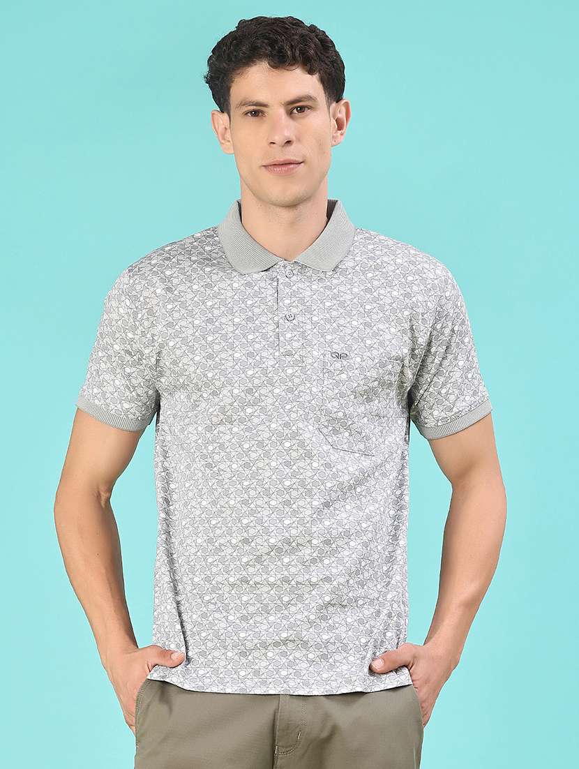 men printed short sleeve regular fit polo t-shirt - 21999121 - Standard Image - 1